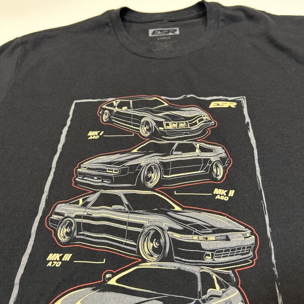 ESR Racing Shirt Adult Large Black MK Car Auto Racing Tee Logo Men - Picture 5 of 12